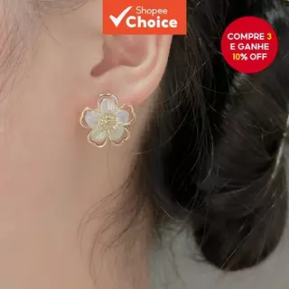 Brincos Chiques De Pétala De Flor Oca Para Mulheres , Elegantes , Versáteis , Joias De Uso Diário em Oferta na Shopee
