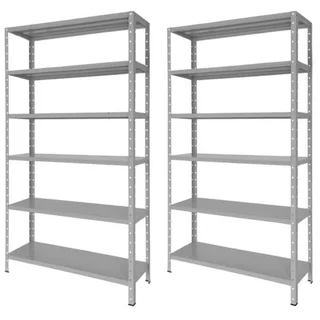 Kit 2 Estantes Em Aço Galvanizado 6 Bandejas 90cm em Oferta na Shopee