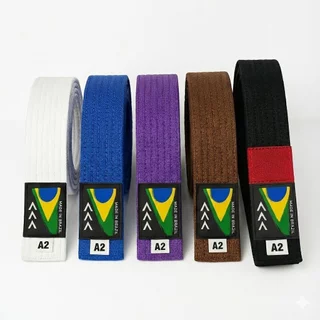 Faixa De Jiu-jitsu Profissional Ponta Preta Algodão Premium