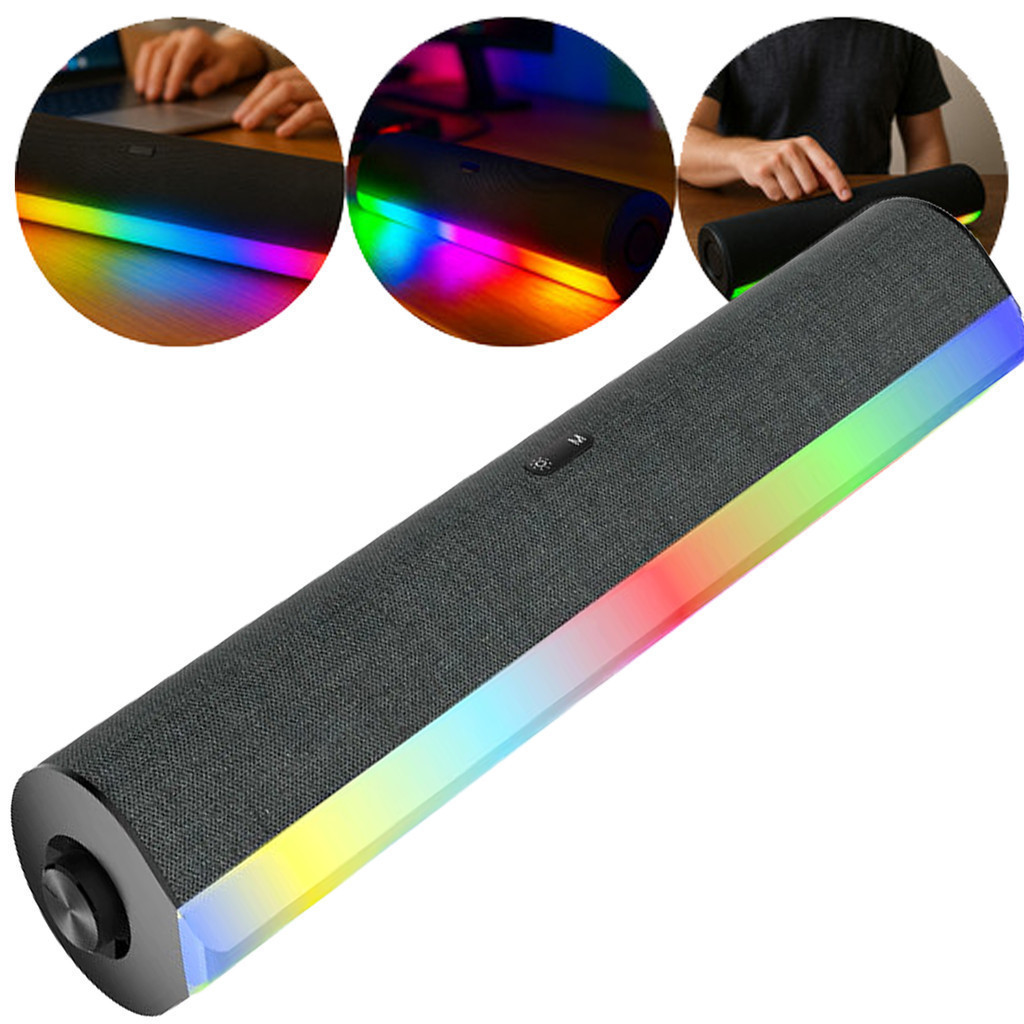 Caixa De Som Bluetooth Soundbar Sem Fio RBG P2 Tv Smart Pc Notebook Sd ...