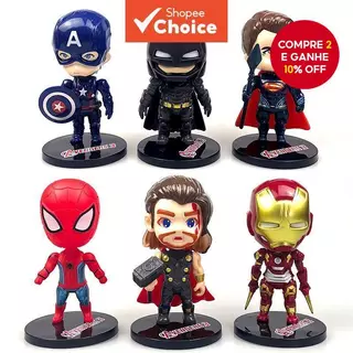 6 PCS Vingadores Decoração De Bolo De Aniversário Homem-Aranha , Batman , De Ferro Ornamento em Oferta na Shopee