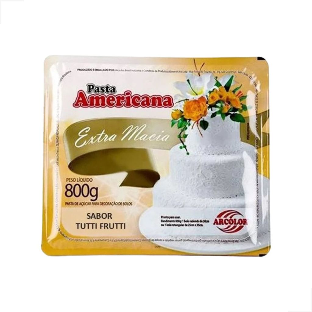 Pasta Americana Arcolor Tutti Frutti Branca 800g