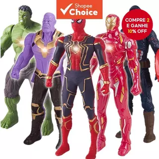 Luz LED Vingadores Figuras de PVC Brilhantes Homem-Aranha Hulk Bonecos para Presente de Aniversário Menino em Oferta na Shopee