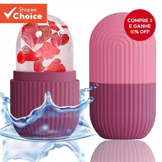 Massageador Facial De Silicone Com Rolo De Gelo , Ferramenta De Massagem De Pele De Beleza Para Resfriamento De Pescoço em Oferta na Shopee