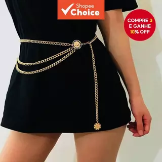 Cinto de Cadeia Ornamental Tendência para Mulheres - Joia Corporal Ajustável de Múltiplas Camadas para Festas de Verão em Oferta na Shopee