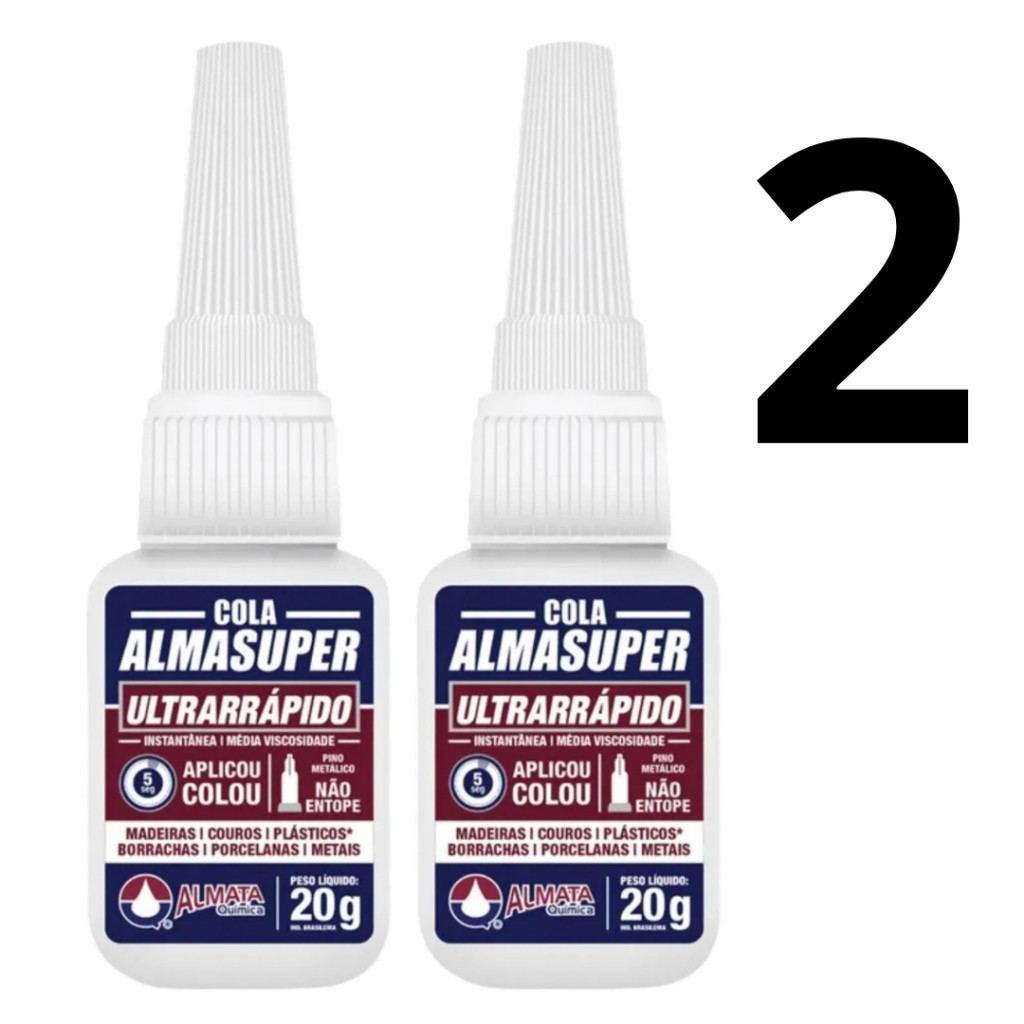2 Colas Instantâneas Almasuper Ultrarrápida 20g | Shopee Brasil