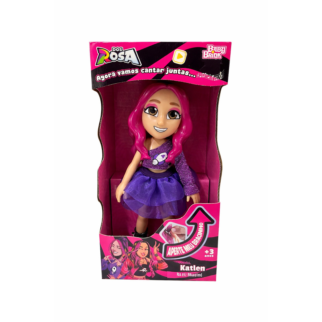 BONECA KATLEN MUSICAL DOS ROSA 25CM - NOVABRINK | Shopee Brasil