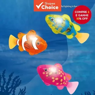 Artefato de banho para bebês, peixe robô que flutua livremente, brinquedo de estimação com peixe simulado por indução em Oferta na Shopee