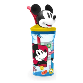 Copo 3D com Canudo Mickey Infantil 360ml Disney Escolar em Oferta na Shopee