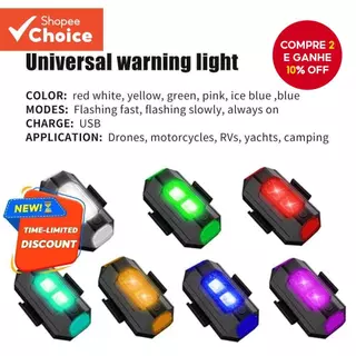 7color LED Flash de Aviso para Motocicleta com USB Carregando e Atualização Recarregável em Oferta na Shopee