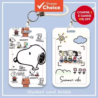 Snoopy De Rosto Grande-Porta-Cartões De Estudante Fofo Pescoço Retrátil Cartão De Coleta De Jardim De Infância Pendurado em Oferta na Shopee