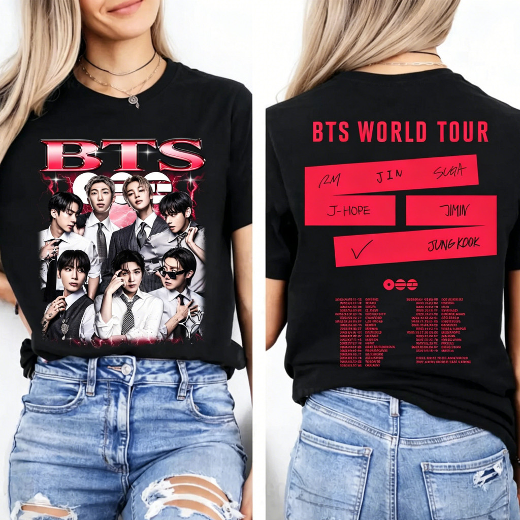 Camiseta Masculina Feminina Estampa J-Hope BTS World Turnê T-shirt