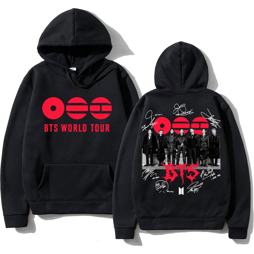 Moletom BTS World Tour 2026 Blusa de Frio Com Bolso e Capuz Kpop