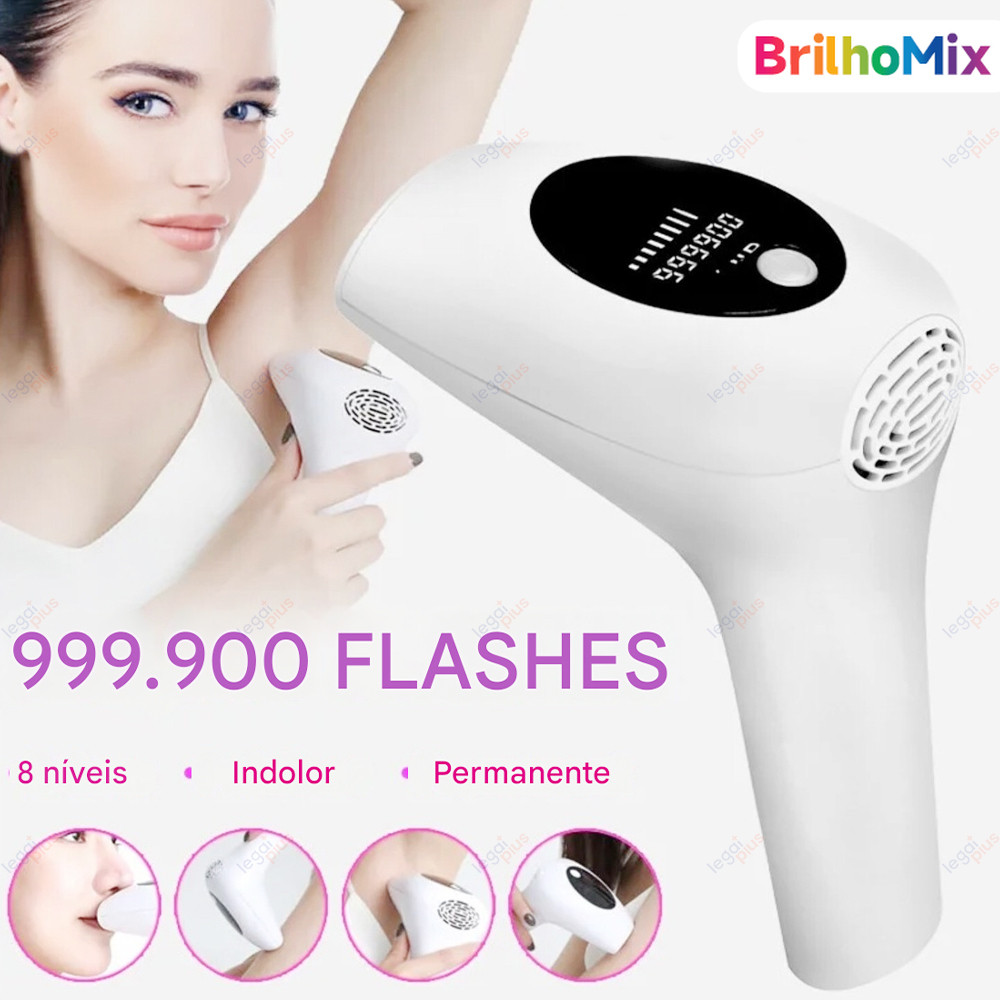 900 Mil Pulsos Depilador A Laser 8 Níveis Portátil Indolor e Eficaz ...