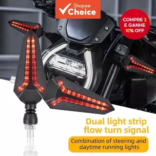Luzes de Sinalização LED de Motocicleta com Indicação Sequencial em Flash, Setas Âmbar, Luz diurna (DRL) de 12V, 10mm, em Oferta na Shopee