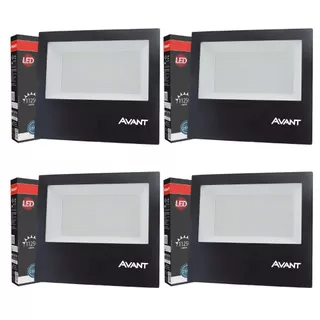 Kit 4 Refletor Led 150w Luz Externa Comercio Branco Frio 6500k Bivolt 127v 220v Avant em Oferta na Shopee
