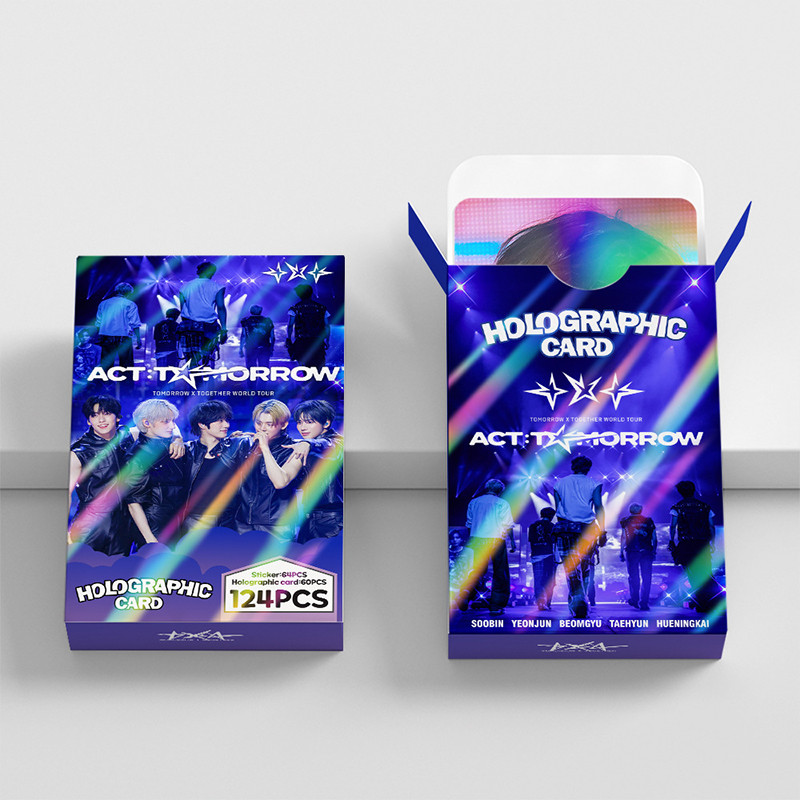 124 Pçs/Caixa TXT Photocards Holográfico LOMO Cartão Adesivo KPOP
