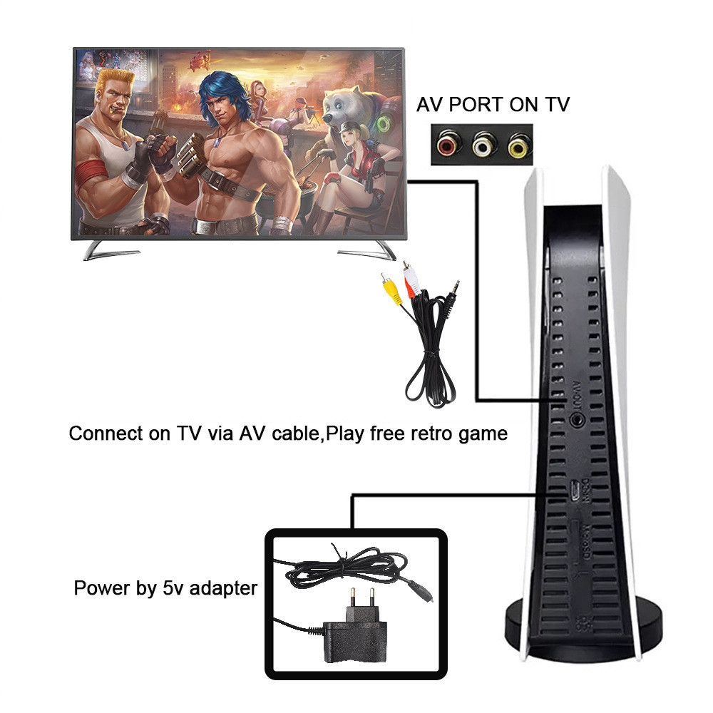 GS5 Game Station 5 Console De Videogame Com 200 Jogos Clássicos 8