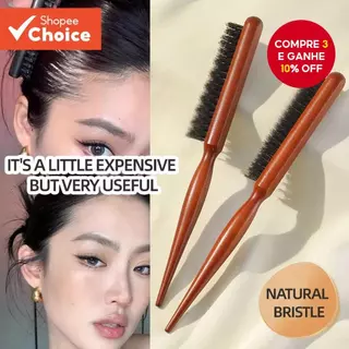 Escova De Cabelo De 3 Fileiras De Madeira Maciça-Para Provocação De Cabeça De Óleo , Preparação De Barba E Limpeza No Pe em Oferta na Shopee