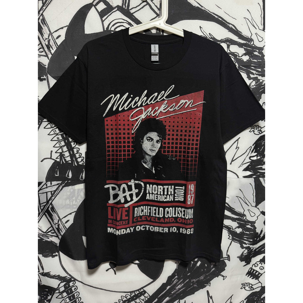 Camiseta Michael Jackson Luva Gráfico Assinatura Vintage 90s