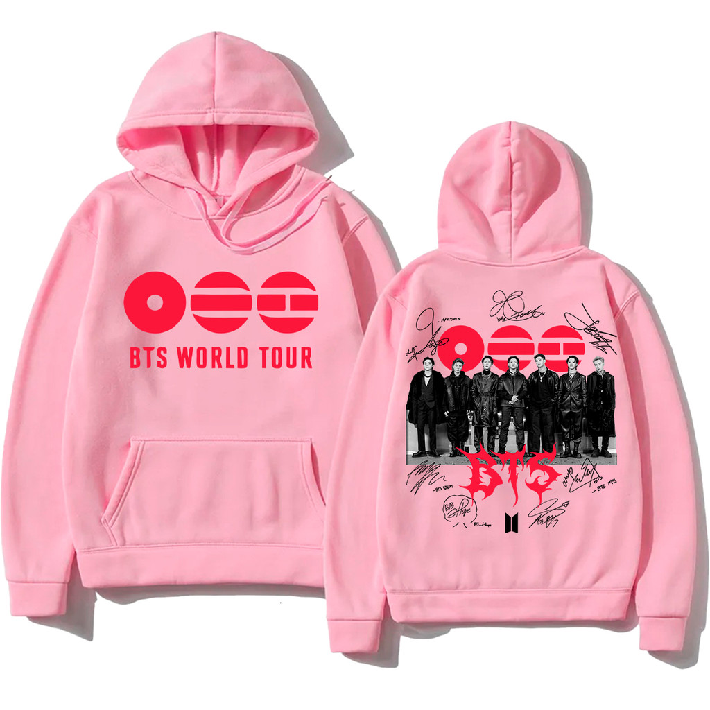 Moletom BTS World Tour 2026 Blusa de Frio Com Bolso e Capuz Kpop