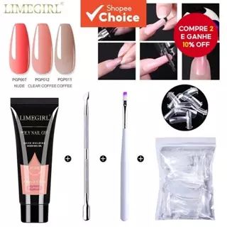 [Escolha De Valor] kit De Unhas De Polígono Limegirl Rapidamente/Polygel/Empurrador/Extensão De Dedo De Unha em Oferta na Shopee