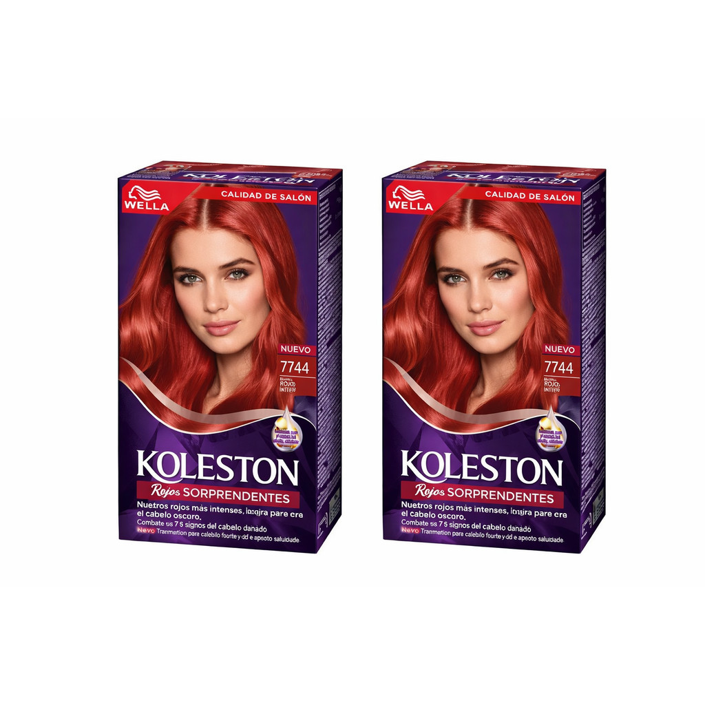 Coloraçao Tintura Koleston 7744 Vermelho Intenso - Kit C/2un Tom Sem ...