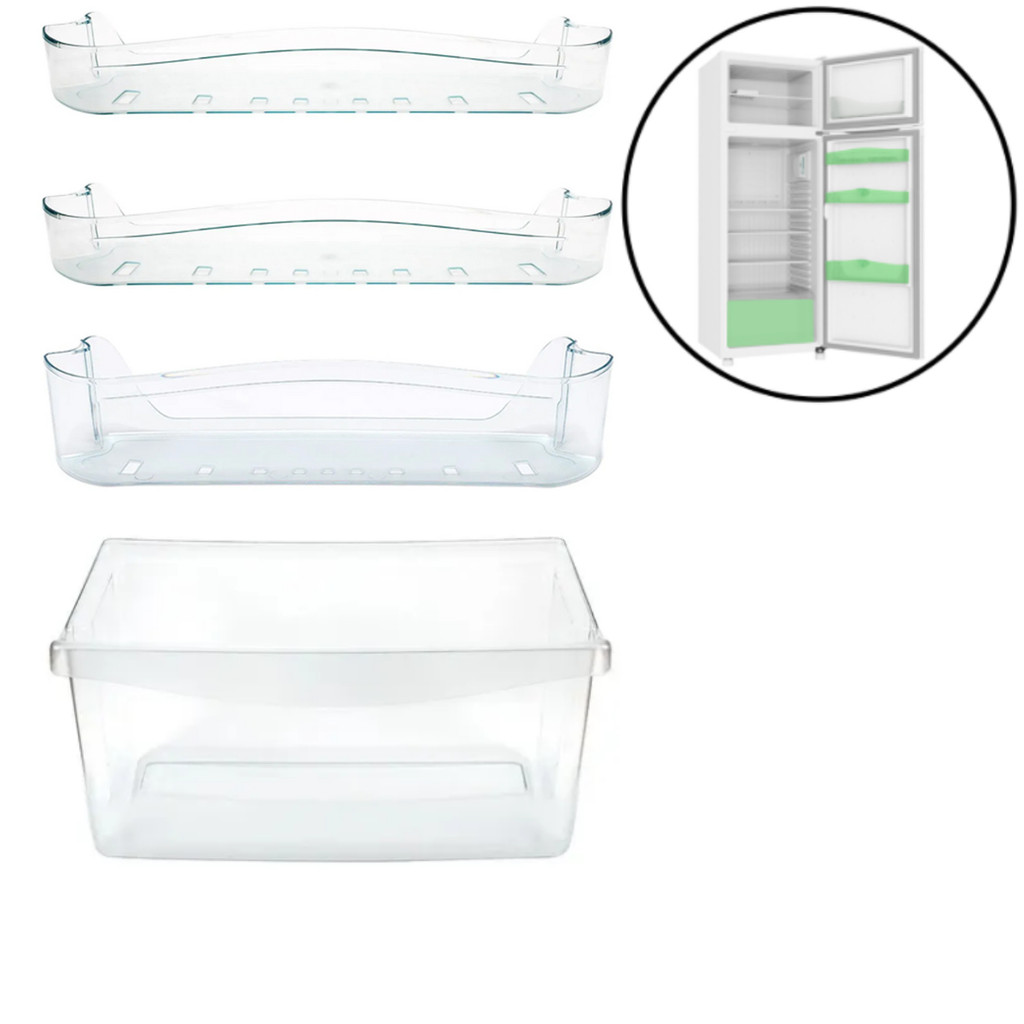 Kit 3 prateleiras e 1 gaveta geladeira Consul CRD37