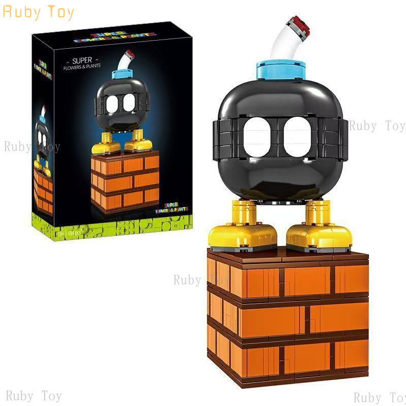 置物 Supreme MAN GLOBE Blocos de Construção ZJBX 583 Peças Série Super Mario Piranha