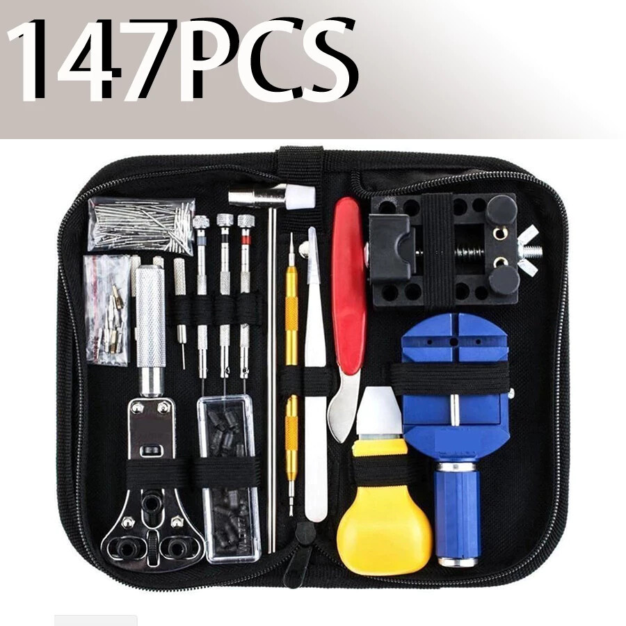 Kit 147 Peças Ferramentas Completo para Relojoeiro Manutenção e Conserto de Relógios