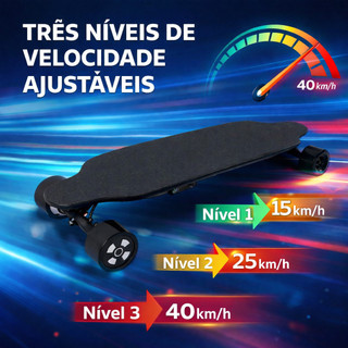 Skate Elétrico 600W Motor Duplo Longa Distância IP54 Controle Remoto Ideal para Deslocamento Urbano Adulto
