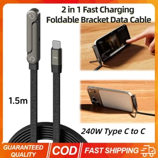 240W Suporte Dobrável De Carregamento Rápido Cabo De Dados 2-Em-1 Fio 1.5m Telefone Tablet Tipo-C Para