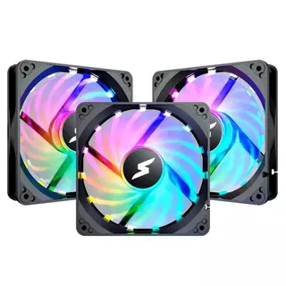 Kit Fan Com 3 Unidades SuperFrame Still, ARGB, 120mm, Com Controladora, Black, SF-02 em Oferta na Shopee