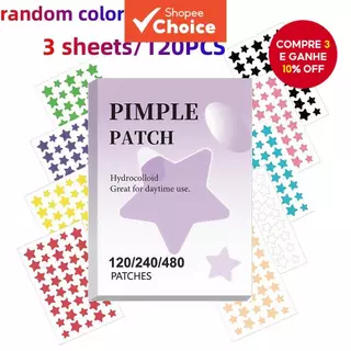 Remendo de espinha estrela, hidrocoloide, adesivos corretivos, adesivos de maquiagem, adequados para bege claro. em Oferta na Shopee