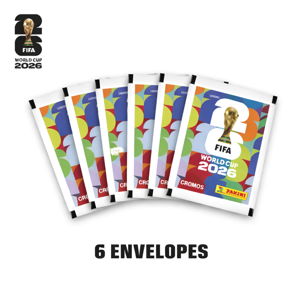 Kit Envelope Figurinhas Copa do Mundo 2026 - 6 Envelopes