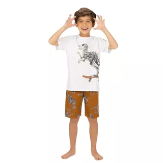 Pijama Masculino Meia Malha Estampado Detalhe Kyly em Oferta na Shopee