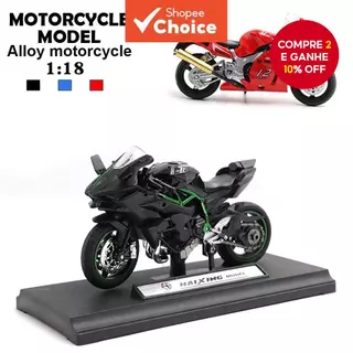 Modelo De Motocicleta Ninja H2R Escala 1 : 18 Fundido Brinquedo Preto Presente em Oferta na Shopee