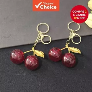 Chaveiro Vintage De Cereja - Porta-chaves Feminino Fofo Com Charme Vermelho Acessório De Bolsa E Carro em Oferta na Shopee