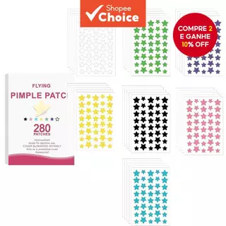 Patch de espinha com ácido salicílico, patch de espinha estrela, patch de espinha com design 280 unidades, adequado em Oferta na Shopee