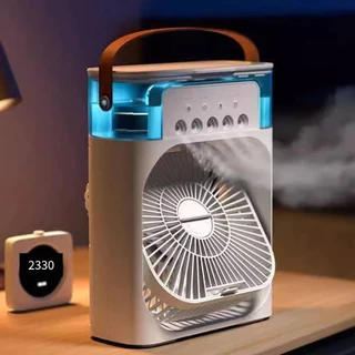 Refrigerador De Ar Ventilador Umidificador Portátil Com Led Reservatório De Água Led Tipo C USB