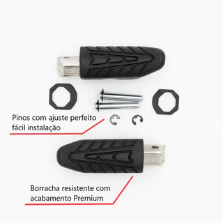 Par Pedaleira Pé de Apoio Pezinho Garupa Traseira Honda CG 160 Fan Titan Start CB Twister Reforçado