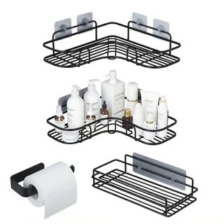 1/2/3/4 Prateleira Suporte De Banheiro Para Parede Cozinha Com Alto Adesivos Porta Shampoo Rack em Oferta na Shopee