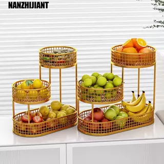 Cesta De Armazenamento De Frutas NANZHIJIANT , Bandeja De Servir Estilo Nórdico De 3 Camadas , Prateleira De Vegetais De em Oferta na Shopee