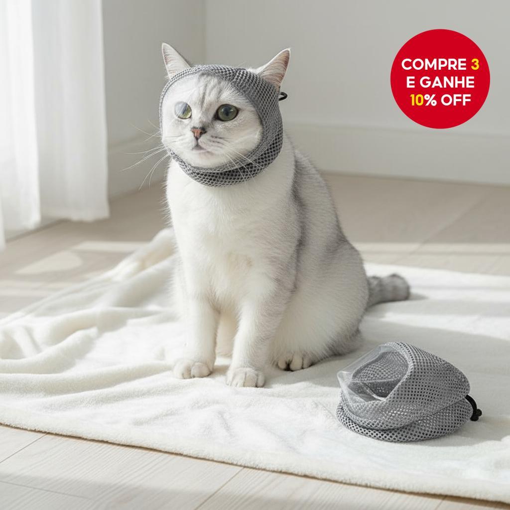  Capuz protetor para gatos para evitar lambedura, arranhões e excesso de alimentação - Máscara respirável e sem
