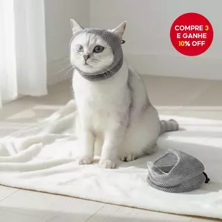 Capuz protetor para gatos para evitar lambedura, arranhões e excesso de alimentação - Máscara respirável e sem