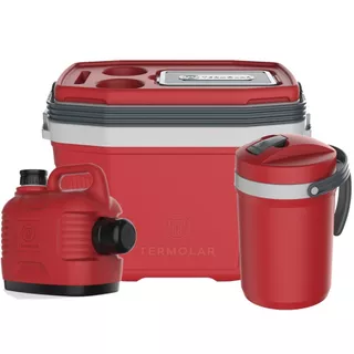 Kit Termolar Praia Caixa Cooler Térmico 20 Litros Jarra Térmica 2,5 Litros Garrafão 5 Litros em Oferta na Shopee