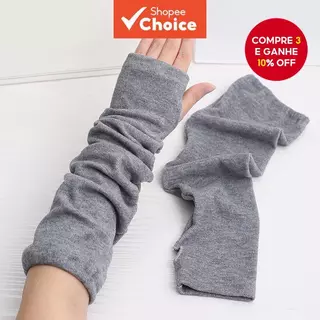 Inverno e outono, mangas térmicas para homens e mulheres, mangas longas e grossas, protetores de cotovelo, protetores em Oferta na Shopee