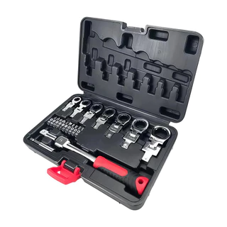 Kit Chave Catraca Giratória e Bits 20 Peças - Modelo Forte e Portátil Ideal para Uso Profissional e Manutenção Doméstica