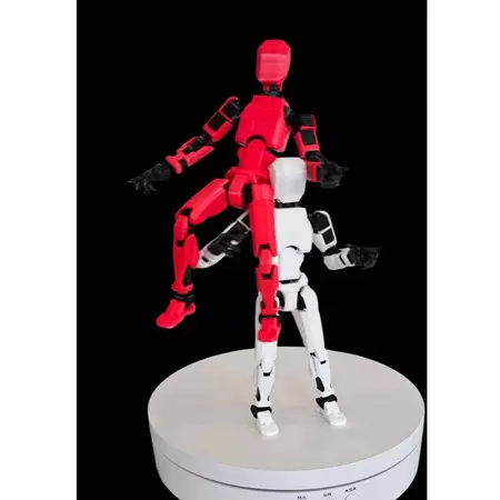 Kit 02 Bonecos 100% Articulatos Multi Dummy 13 Brinquedo Manequim Infantil DESMONTADO. VERMELHO PRETO/ BRANCO PRETO