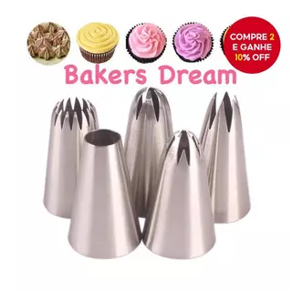 Ponta Do Bico De Pastelaria Para Cobertura De Bolo DIY 1M 2F 2D 6B 2A em Oferta na Shopee